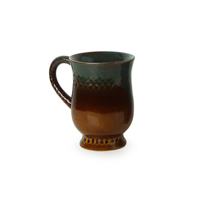 Amber & Teal' Studio Pottery Tea & Coffee Mug  In Ceramic (350ML | Microwave Safe)