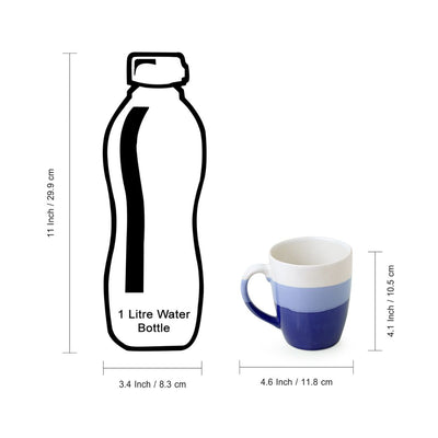 Oceanic Hues' Handcrafted Ceramic Tea & Coffee Mug (320 ML | Microwave Safe)