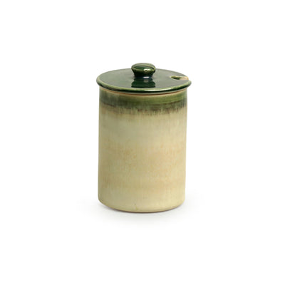 'Pickle Perks' Studio Pottery Ceramic Pickle & Jam Jar With Spoon