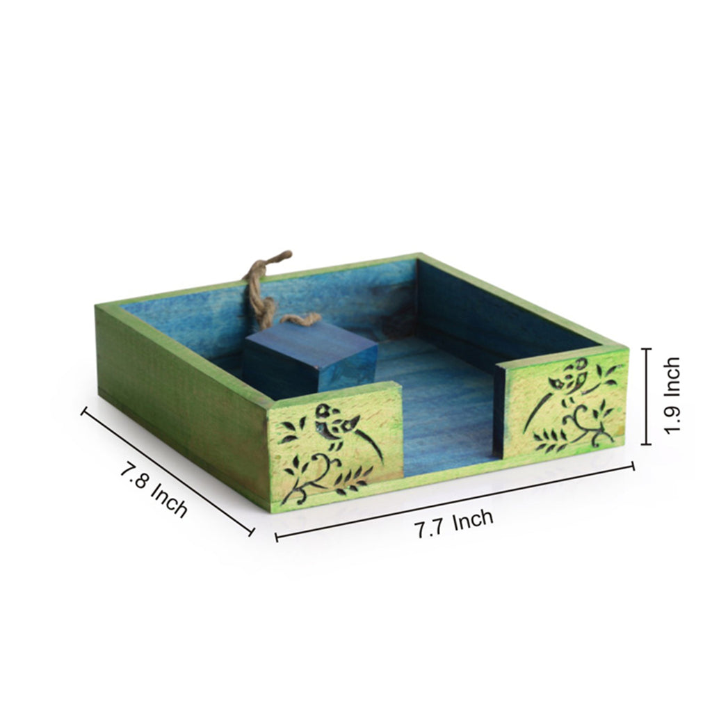 Wooden Floral Leaf Design Napkin Holder