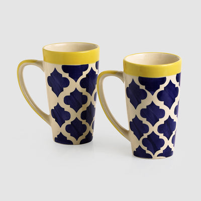 'Drinks at Sea' Handpainted Beer Mug In Ceramic (Set Of 2)