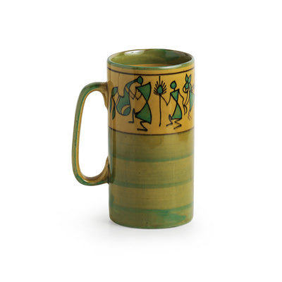 'Drink Two Glory' Handpainted Beer & Milk Mugs In Ceramic (Set Of 2)