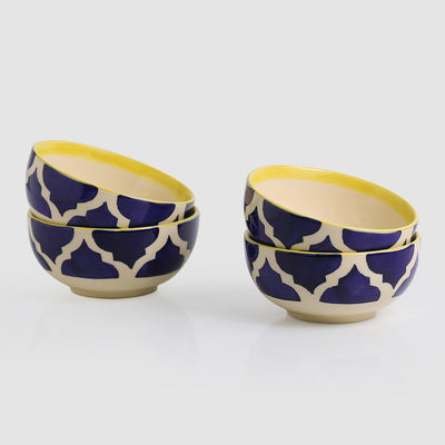 Four Mediterranean Bowls' Handpainted Serving Bowls In Ceramic (Set Of 4)
