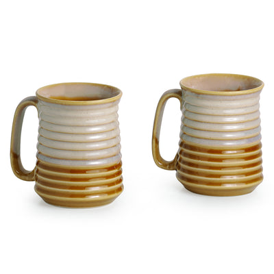 Beer & Milk Mugs Dual Glazed Studio Pottery In Ceramic (Set Of 2)