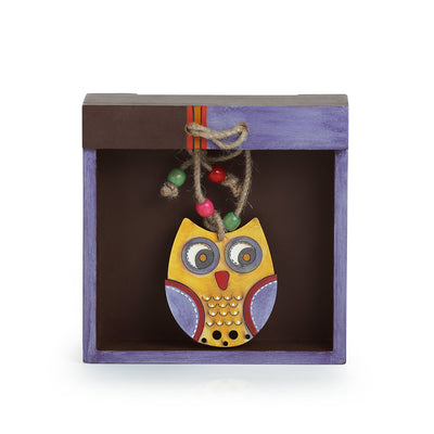 'Owl Motif' Tissue Holder In Wood