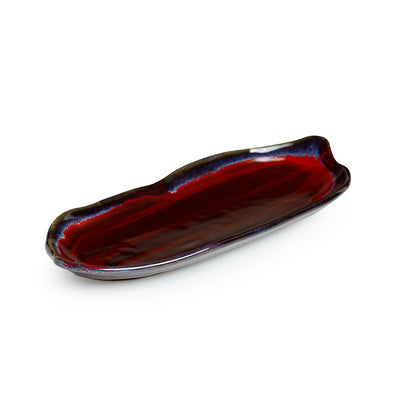 'Crimson Canoe' Hand Glazed Studio Pottery Ceramic Serving Platter