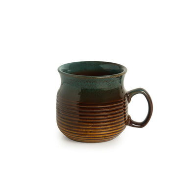 'Amber & Teal' Studio Pottery Mugs in Ceramic (Set Of 2)