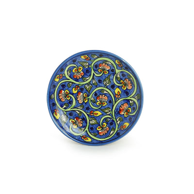 Mughal Gardens-2' Hand-painted Ceramic Side/Quarter Plates (Set of 4 | Microwave Safe)
