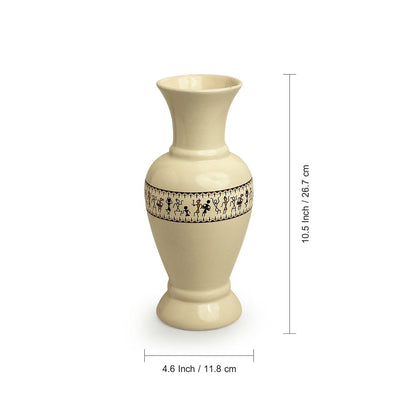'Whispers of Warli' Handcrafted Ceramic Vase