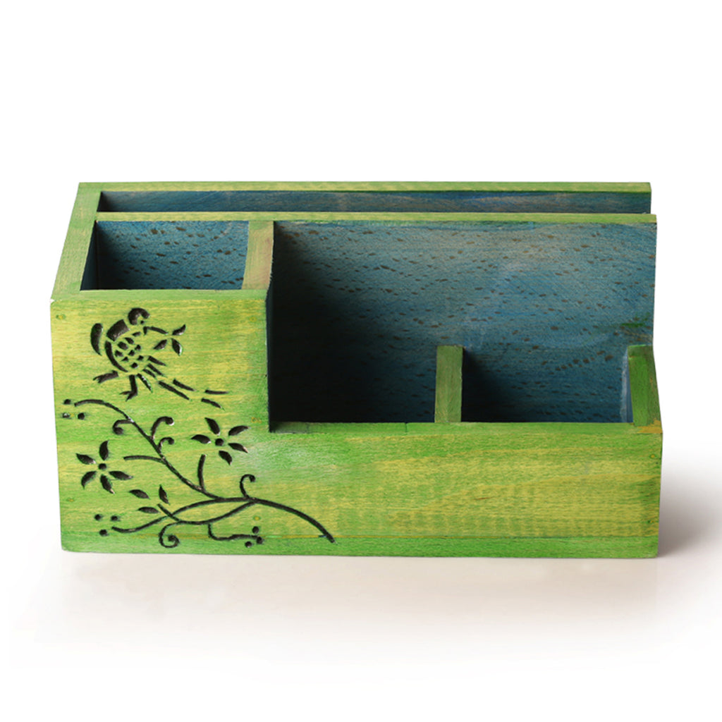 Bird Collection Wooden Table Organizer