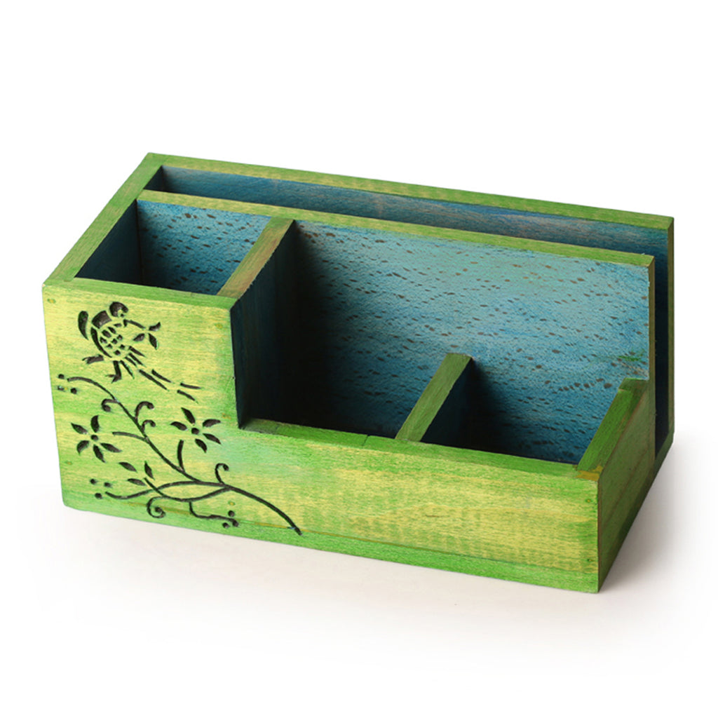 Bird Collection Wooden Table Organizer