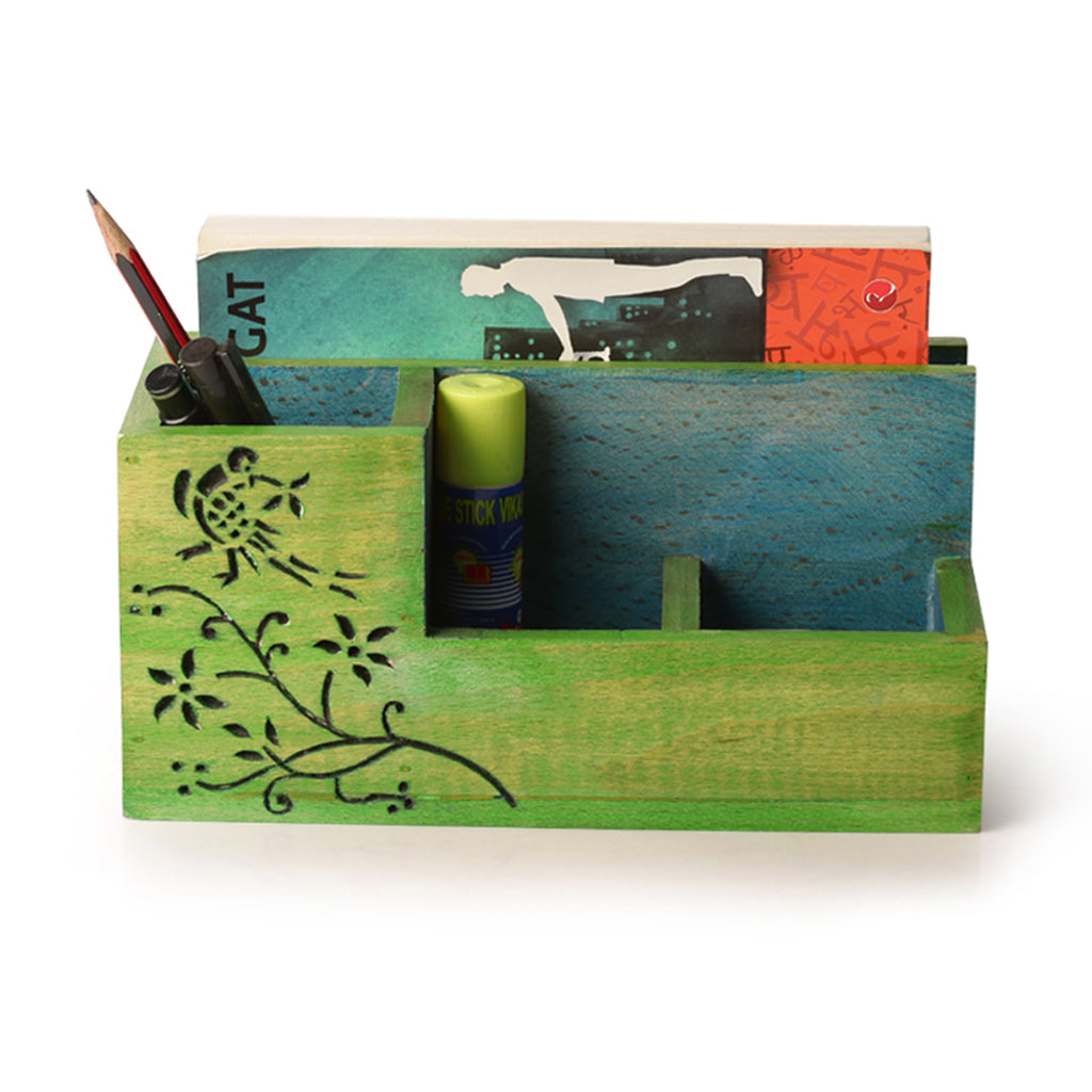 Bird Collection Wooden Table Organizer