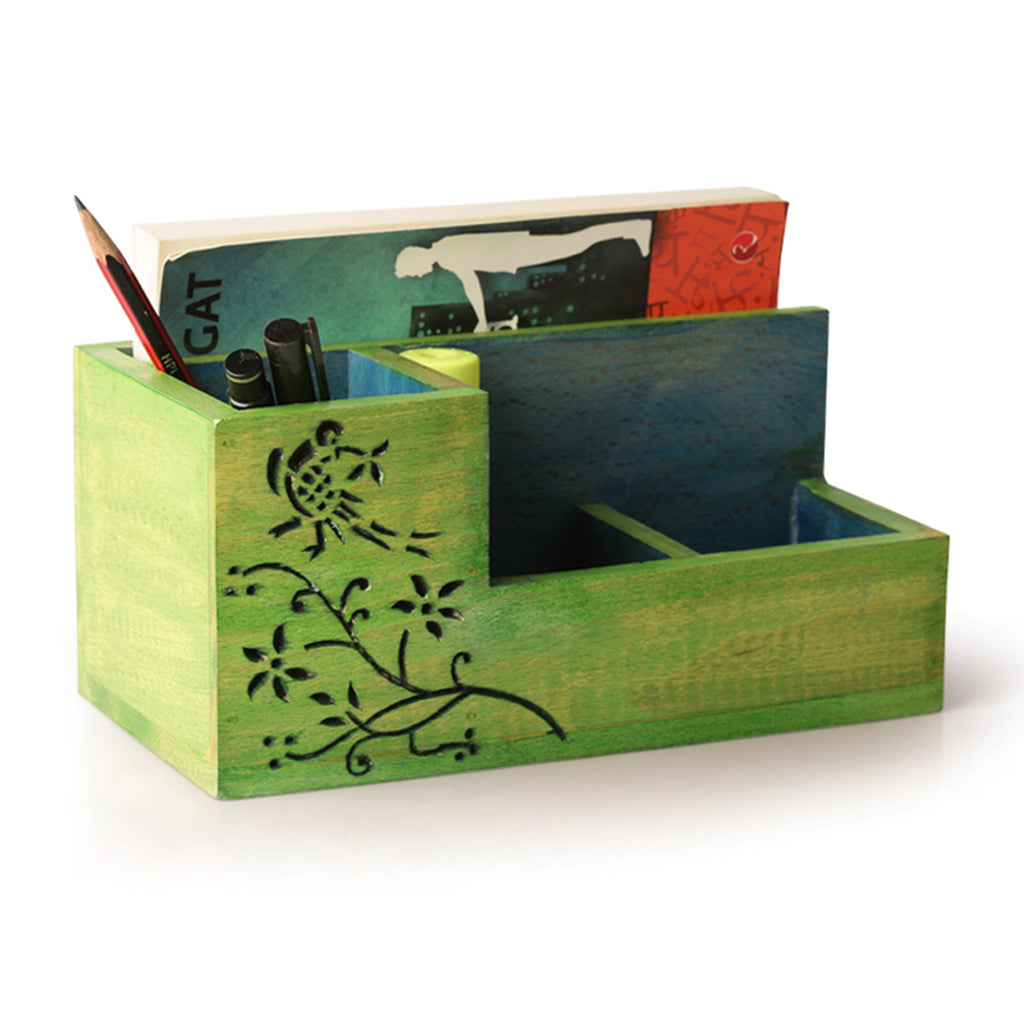 Bird Collection Wooden Table Organizer