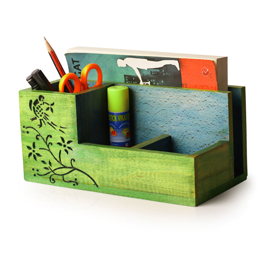 Bird Collection Wooden Table Organizer