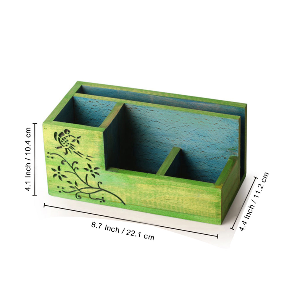 Bird Collection Wooden Table Organizer