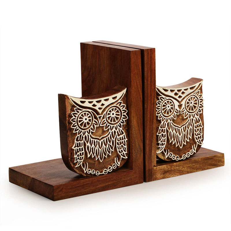 Hand Engraved Owl Book End