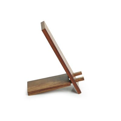 'Folding Stand' Handcrafted Mobile Stand In Sheesham Wood