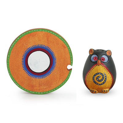 'Owl Shaped' Terracotta Incense Stick Holder With Tray (2 Sticks Holder)
