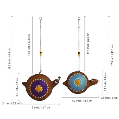 'Spiral Snails' Handmade Garden Decorative Hanging In Terracotta (Set of 2)