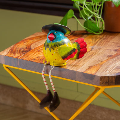 Mr. Sparrow' Handpainted Garden Decorative Showpiece In Metal (4 Inches)