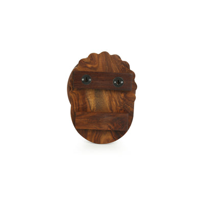 'The Dancing Peacock' Hand Carved Towel Ring Holder in Sheesham Wood