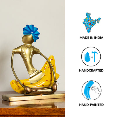 Dholakwala Folk Artist' Handpainted Decorative Showpiece (Iron | 8 Inch)