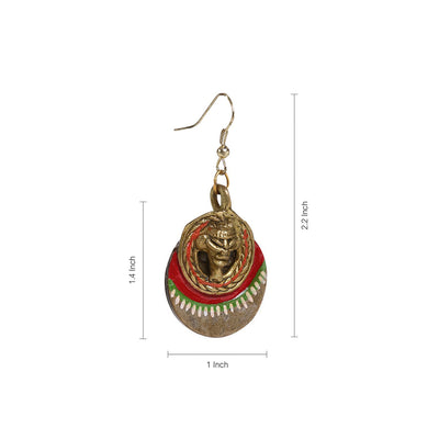Tribal Coco Faces' Bohemian Brass Earrings Handcrafted In Dhokra Art