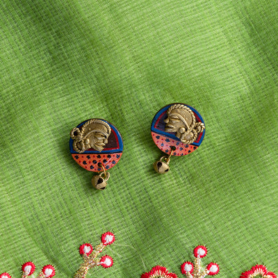 Tribal Dhokra Women' Bohemian Earrings Handmade In Dhokra Art (Brass | Coconut Shell | 1.5 Inch)