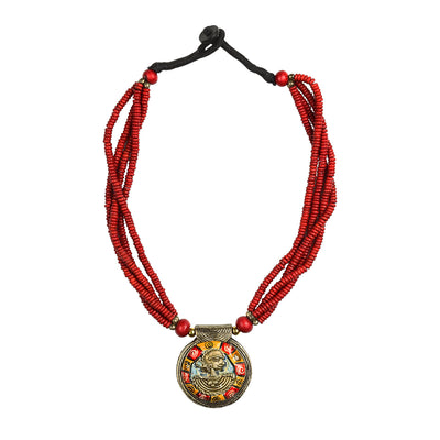 Tribal Woman Strands' Bohemian Brass Necklace Handcrafted In Dhokra Art (Bib)