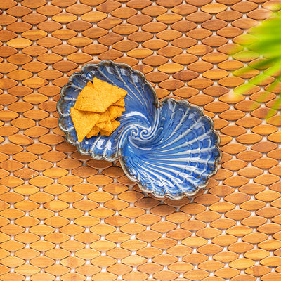 Coral Reef' Serving Platter In Ceramic (Hand Glazed Studio Pottery | Microwave Safe)