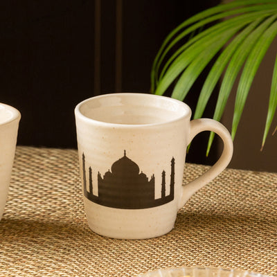 Daawat-e-Taj' Handcrafted Ceramic Tea & Coffee Mug (260 ml | Microwave Safe)