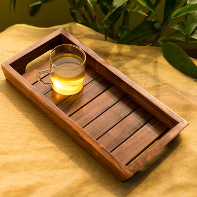 'The Woody Runner' Handcrafted Serving Tray In Sheesham Wood