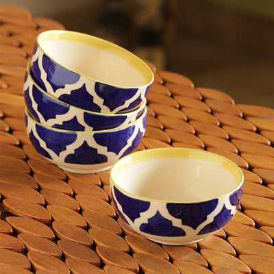 Four Mediterranean Bowls' Handpainted Serving Bowls In Ceramic (Set Of 4)