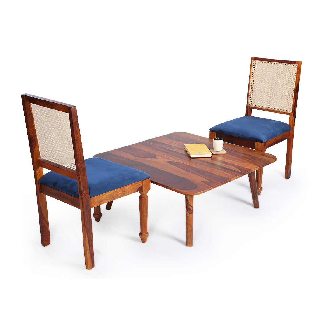 Michelangelo' Handcrafted Coffee Table & Chairs Set In Sheesham Wood ( ExclusiveLane