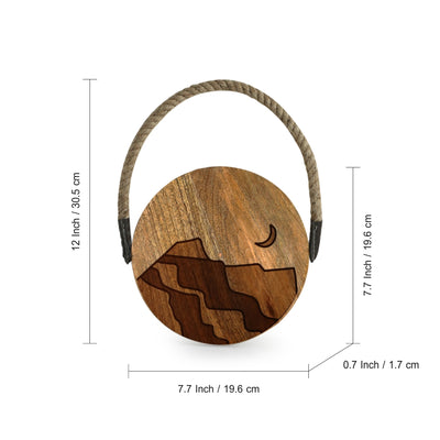 'Desert Bliss' Wall Décor Hanging (Mango Wood, Handcrafted, 7.7 Inch)