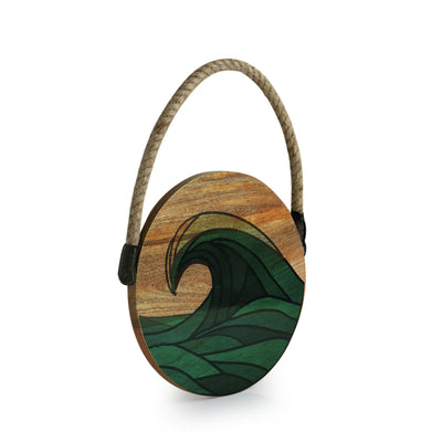 'Ocean Tide' Wall Décor Hanging (Mango Wood, Handcrafted, 11.7 Inch)