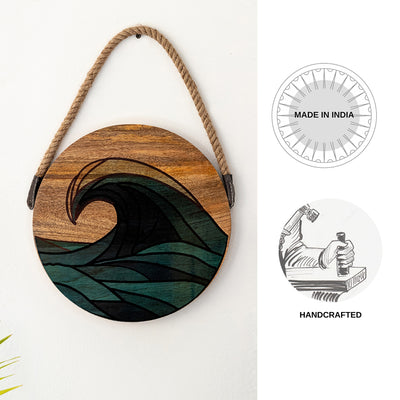 'Ocean Tide' Wall Décor Hanging (Mango Wood, Handcrafted, 11.7 Inch)