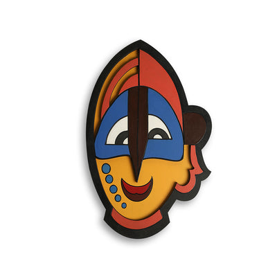 Tribal 'African Women Mask' Decorative Wall Décor Hanging (10 Inch, Hand-Painted)