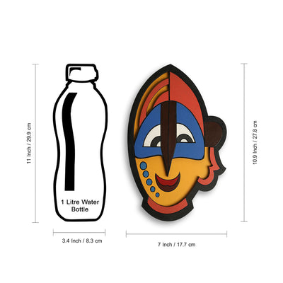 Tribal 'African Women Mask' Decorative Wall Décor Hanging (10 Inch, Hand-Painted)