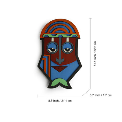 Tribal 'African Naughty Mask' Decorative Wall Décor Hanging (13 Inch, Hand-Painted)