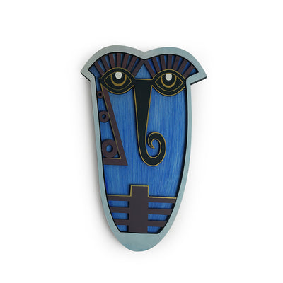 Tribal 'African Old-Uncle Mask' Decorative Wall Décor Hanging (15 Inch, Hand-Painted)