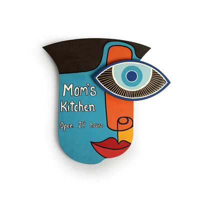 Tribal 'African Mom's Kitchen Mask' Decorative Wall Décor Hanging (12 Inch, Hand-Painted)