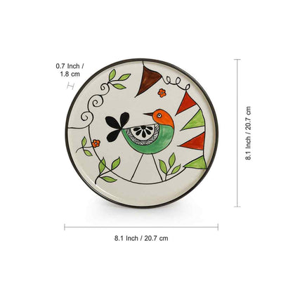 Panchhi' Decorative Ceramic Wall Plate (8 Inch | Handpainted)