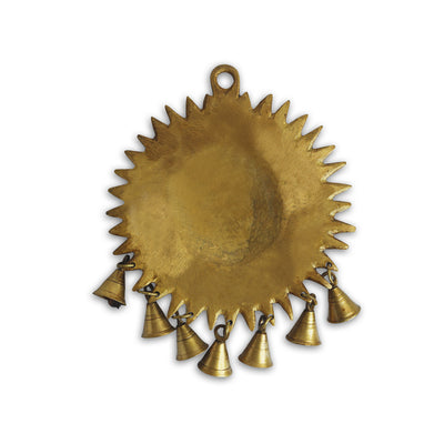 'Sun Lord' Wall Décor Brass Wall Hanging (Hand-Etched, 9 Inches, 1.06 Kg)