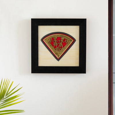 Dhokra Tribal Partners' Handcrafted Wall Décor Hanging In MDF Wood (9.1 Inch, Hand-Painted)