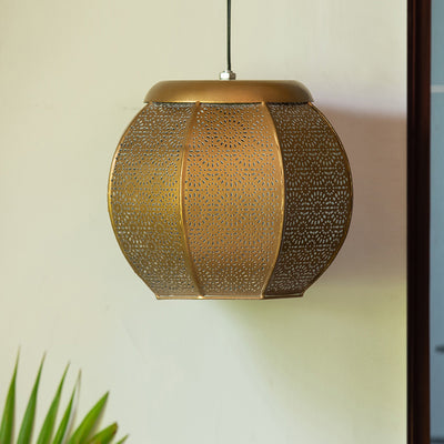 Morrocan Treasure Hand-etched Pendant Lamp In Iron (Set of 2, 20.3 cm)