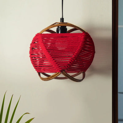 Jute Goblet Pendant Lamp In Iron (Set of 2, 20.3 cm)