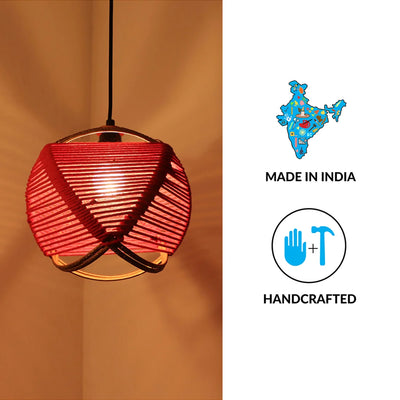 Jute Goblet Pendant Lamp In Iron (Set of 2, 20.3 cm)