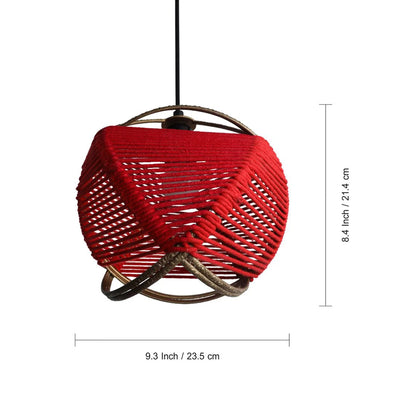 Jute Goblet Pendant Lamp In Iron (Set of 2, 20.3 cm)