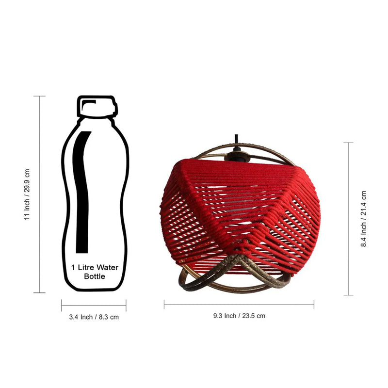 Jute Goblet Pendant Lamp In Iron (Set of 2, 20.3 cm)